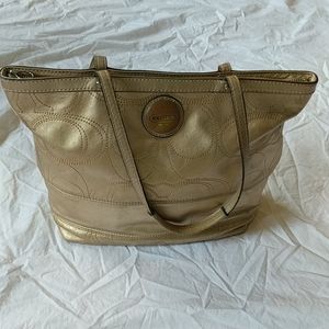 Gold Coach Shoulder Bag
